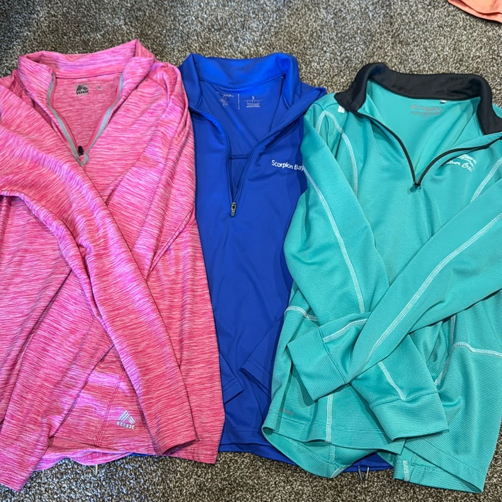 Pink, Teal and Blue Collared Pullovers